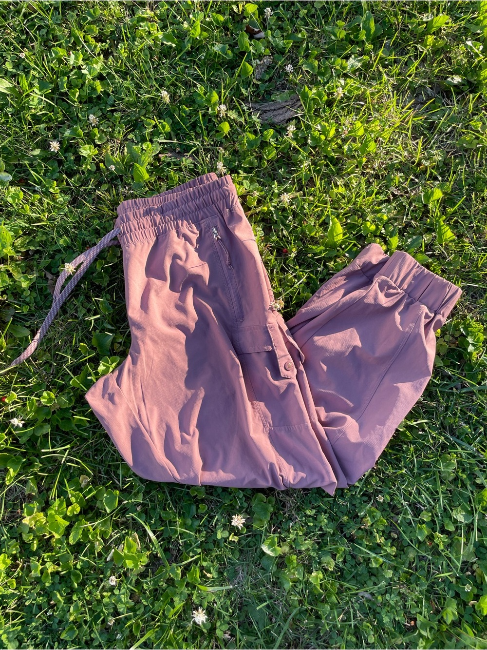 Avalanche Elastic-Waist Cargo Joggers in Dusty Mauve